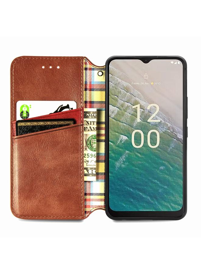 إيروريكس جراب هاتف Nokia C32 من الجلد المغناطيسي المضغوط بشبكة مكعبة - Image 3