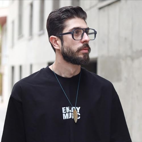 PORADAY Blue Light Blocking Glasses for Women Men 70s Retro Square Aviator Eyeglasses Rectangle Computer Eyewear(Gradient Black) - Image 2