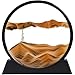 KPNUWN Moving Sand Art Liquid Motion 3D Deep Sea Sandscape Color Quicksand Decor Round Glass Moving Sand Art Picture Relaxing Desktop Home Office Work Decor Orange 12 inch - Image 2
