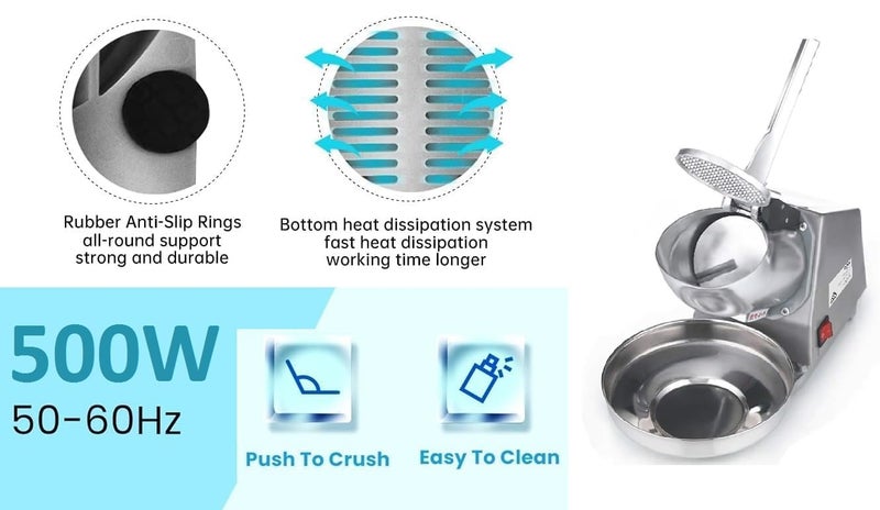HEBEZON Electric Ice Crusher Machine Ice Gola Maker Ice Snow Cone Maker Ice Shaver Machine for Home Commercial Use Autocut Sensor Machine Ice Machine Use in Homes - Image 5