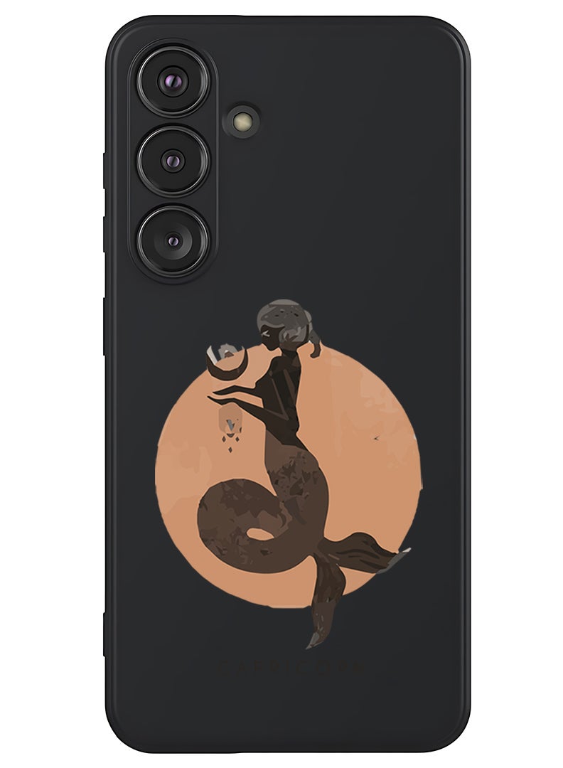 Theodor Protective Slim Fit Case Liquid Silicone Cover with Full Body Protection Anti-Scratch Shockproof Case For Samsung Galaxy S25 Plus (Black) - Capricorn - Image 1