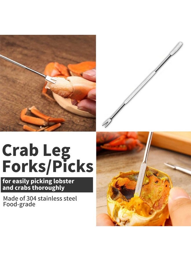 Luvan 33 Pcs Crab Crackers and Tools Set with 4 Crab leg Crackers, 4 Crab Forks, 4 Lobster Shellers, 4 Butter Warmers, 1 Seafood Scissors, 14 Tealight Candles and 2 Crab Grabbers - Seafood Tools Set - Image 5