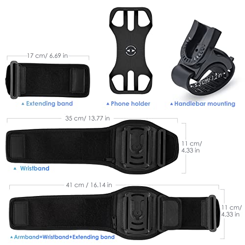 Cikyner Running Armband, 3 in 1 360° Rotatable & Detachable Sports/Bicycle Phone Holder for 4.5-7'' Smartphones, Ideal for Gym, Jogging, Hiking - Image 5