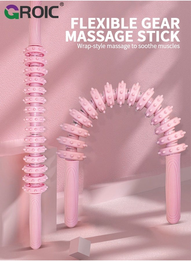 GROIC Bendable Muscle Roller Stick for Fascial Massage, Cellulite Remove, Lymphatic Circulation and Sore Muscles - Multi-Functional Massage Roller Stick for Legs and Back Muscle Recovery  - Image 2