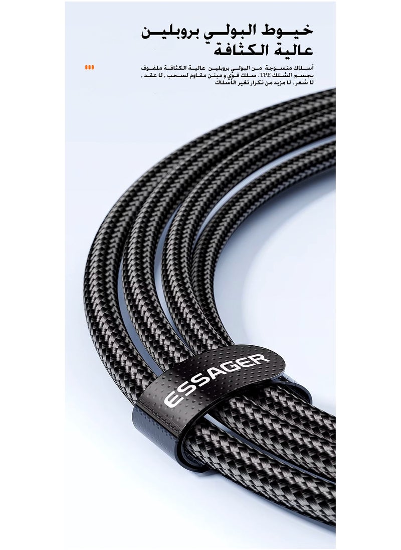 ESSAGER - Essager 2 METER 60W C To C Type C Cable USB C PD Fast Charging for IPhone15 -16 series MacBook Samsung Xiaomi Type C USB C Cable - Image 1