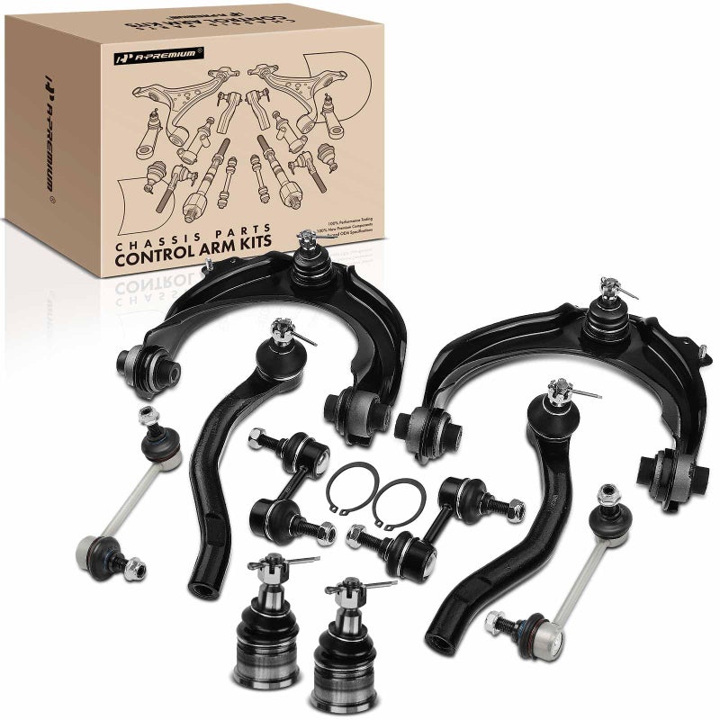 A-Premium APremium Set of 10 Front Upper Control Arm Lower Ball Joint Outer Tie Rod End Front Rear Sway Bar Link Compatible with Honda Accord 2003 2004 2005 2006 2007