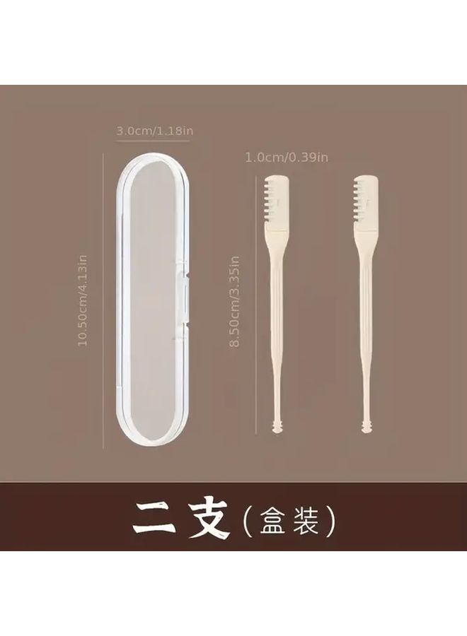 Manual Double Head Nose Hair Trimmer Set With Safety Ear Spoon Portable Battery Free - Image 4