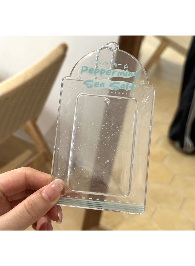 NIBEMINENT 1 - Piece Cherry Blossoms Sea ​​Salt Kpop Photo Card Holder Pendant Key Chain ID Badge Holder ID Card Holder Photo Card Protector for School ID Office ID Access Card for Women Girls - Image 1