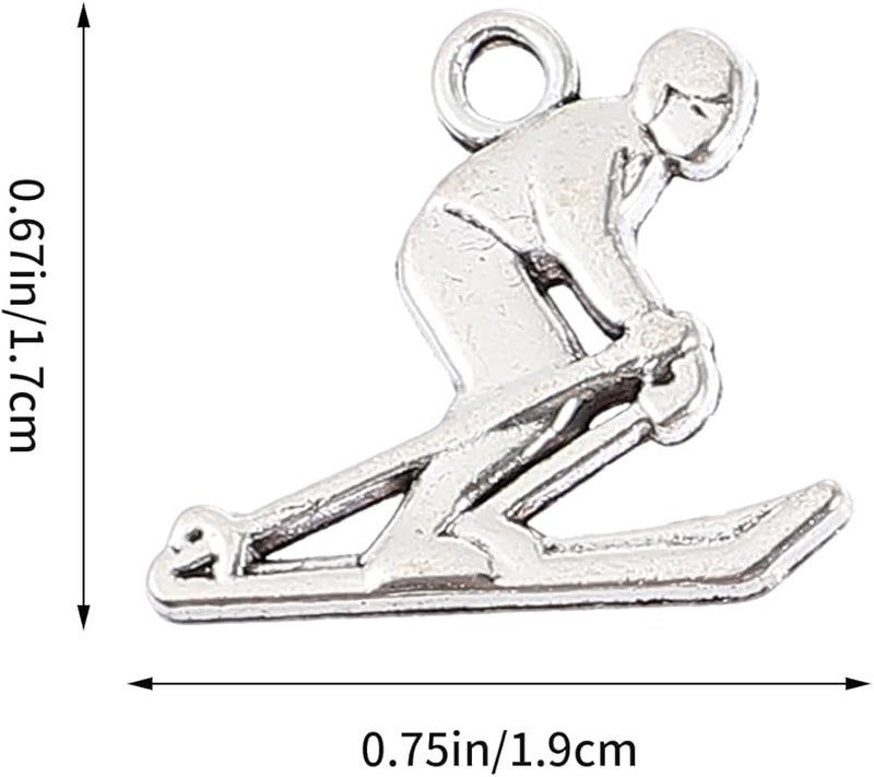 BESTOYARD 40 قطعة من سحرات التزلج المعدنية للأساور والقلائد وسلاسل المفاتيح للأطفال - Image 3