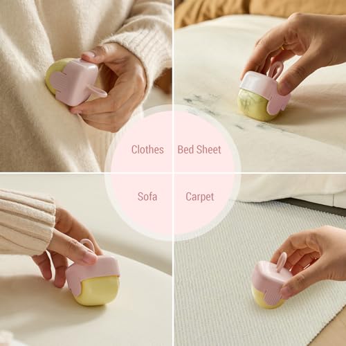 NIOIPXA Mini Lint Roller,Washable Sticky Roller Reusable Lint Remover Portable Pet Hair Remover for Clothes,Travel Household (Pink) - Image 3