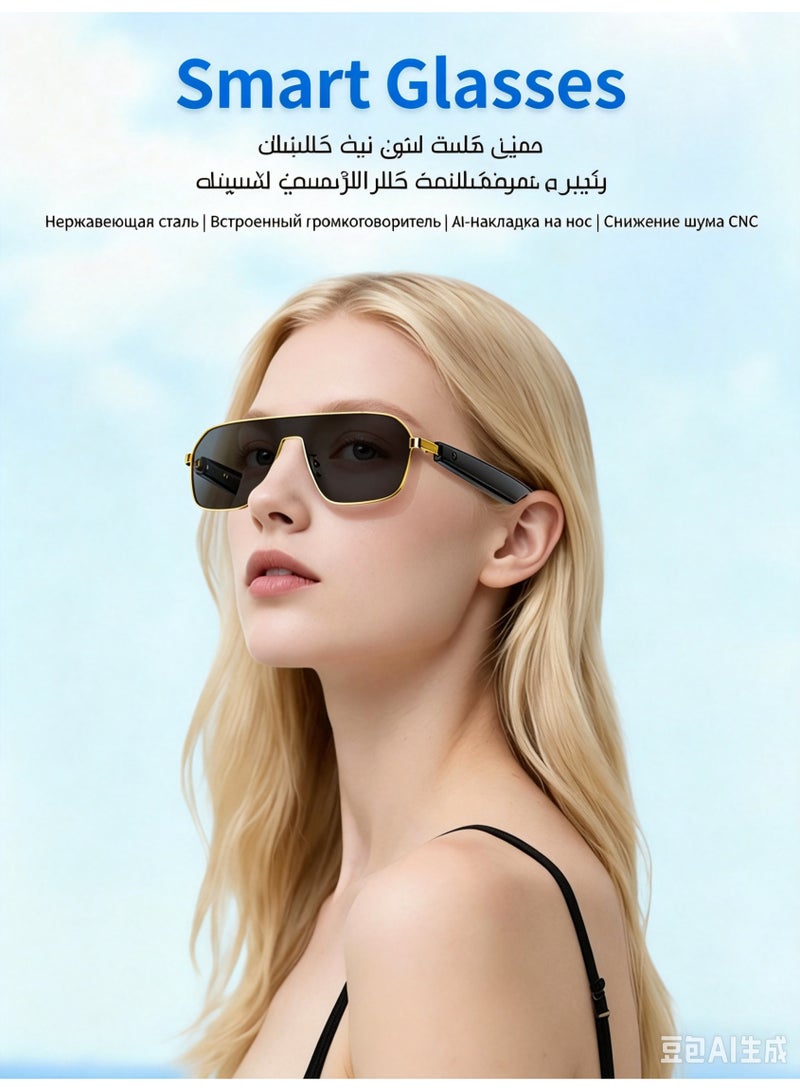 نظارات شمسية ذكية بتقنية الذكاء الاصطناعي مع صوت بلوتوث مفتوح الأذن ومساعد صوتي وحماية من الأشعة فوق البنفسجية ومقاومة للماء بمعيار IP66 - Image 2