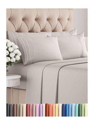 Cal King 6 Piece Sheet Set  Comfy Breathable  Cooling  Soft Hotel Luxury Bedding Set with 816 Inch Deep Pockets  1 Flat  1 Fitted Sheet  4 Pillowcases  Wrinkle Free  Easy Care  Light Grey - pzsku/ZE16290F76F523AE255B6Z/45/1749491007/80a18f03-8176-47f8-9ba9-140e31fa481b