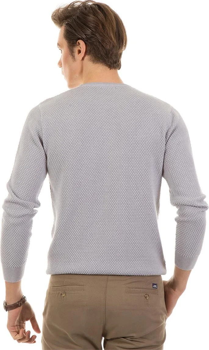 تودورس Cotton Men's Sweater Light Grey Honey