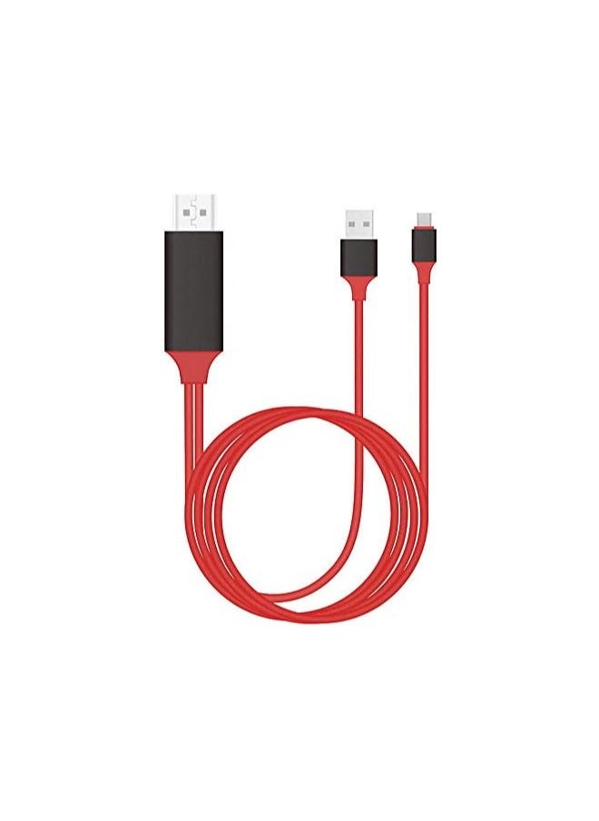 إيروريكس كابل USB 3.0 إلى HDMI 4K لأجهزة ماك بوك، ماك بوك برو، ديل XPS 13/15، جالاكسي S8/نوت 8 - أحمر، 6 قدم  - Image 1