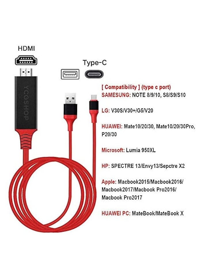 إيروريكس كابل USB 3.0 إلى HDMI 4K لأجهزة ماك بوك، ماك بوك برو، ديل XPS 13/15، جالاكسي S8/نوت 8 - أحمر، 6 قدم  - Image 2
