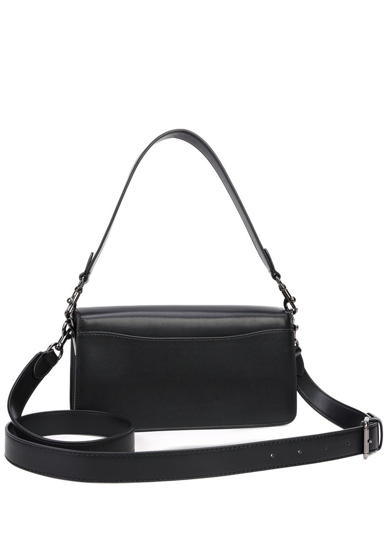 كوتش اوت ليت حقيبة COACH Tabby 26 بنمط الكلاسيكي القديم، مصنوعة من قماش مطلي وجلد عجل، يمكن حملها باليد أو على الكتف أو كحقيبة عابرة للجسم، اللون: أسود/أسود فحمي (إغلاق أسود) - Image 5