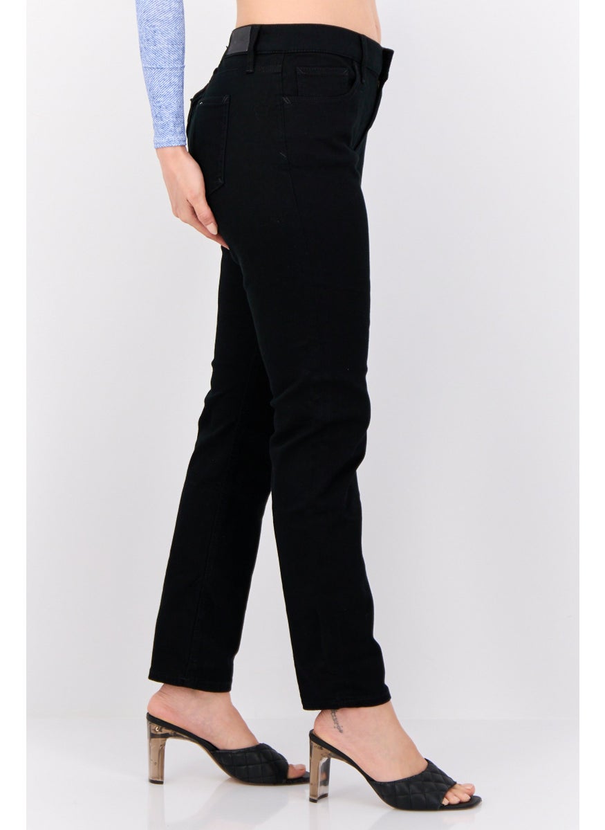 ESPRIT Women Slim Fit Solid Denim Jeans, Black  - Image 2