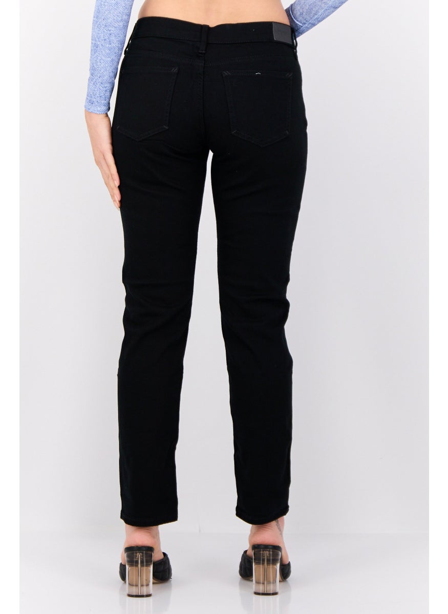 ESPRIT Women Slim Fit Solid Denim Jeans, Black  - Image 4