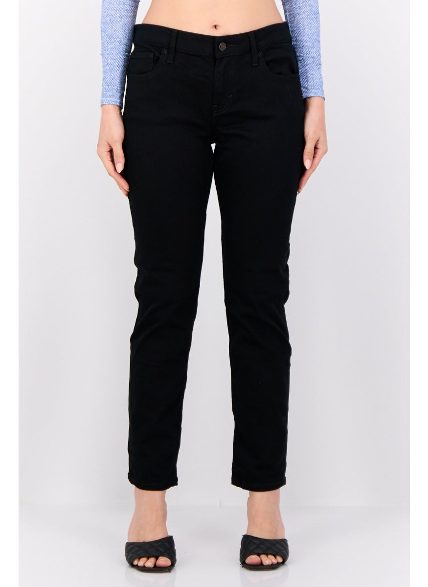ESPRIT Women Slim Fit Solid Denim Jeans, Black  - Image 1