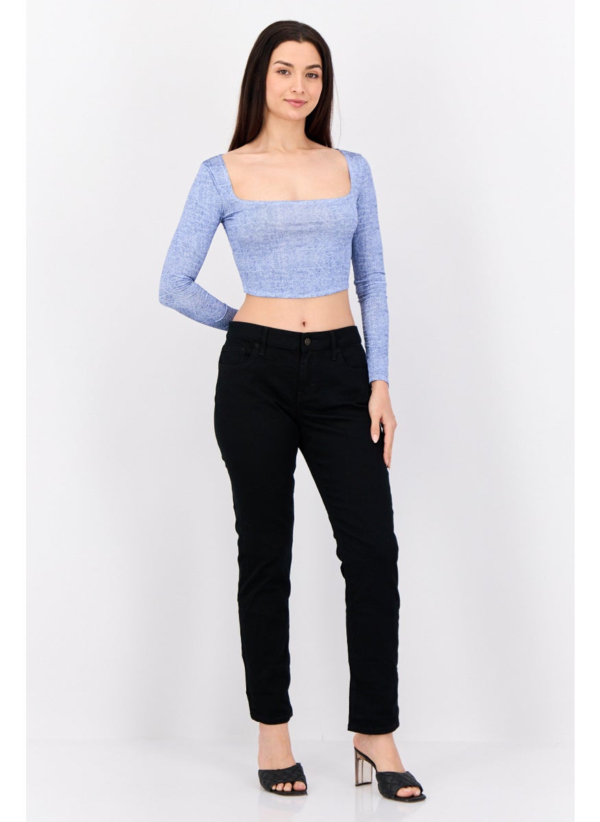 ESPRIT Women Slim Fit Solid Denim Jeans, Black  - Image 3