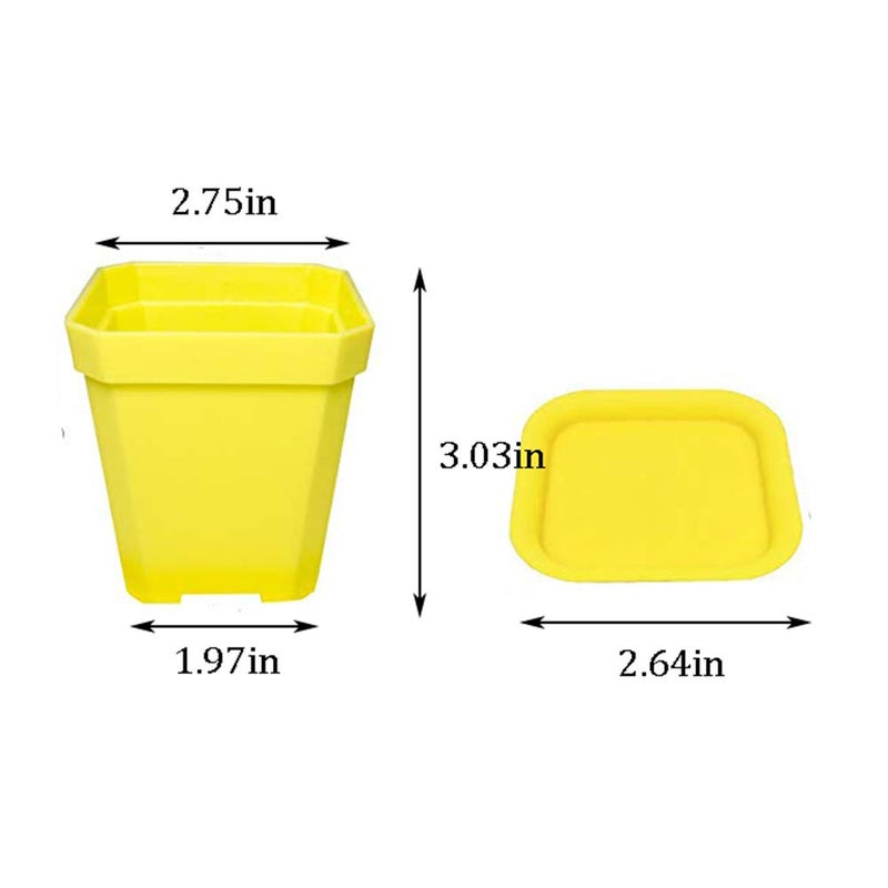 Anyumocz 24 Pack 3inch Multi Color Square Plastic Plant Pots,Seedling Nursery Transplanting Planter Container Indoor Outdoor for Your Room,Garden Office and Balcony Decor - Image 2