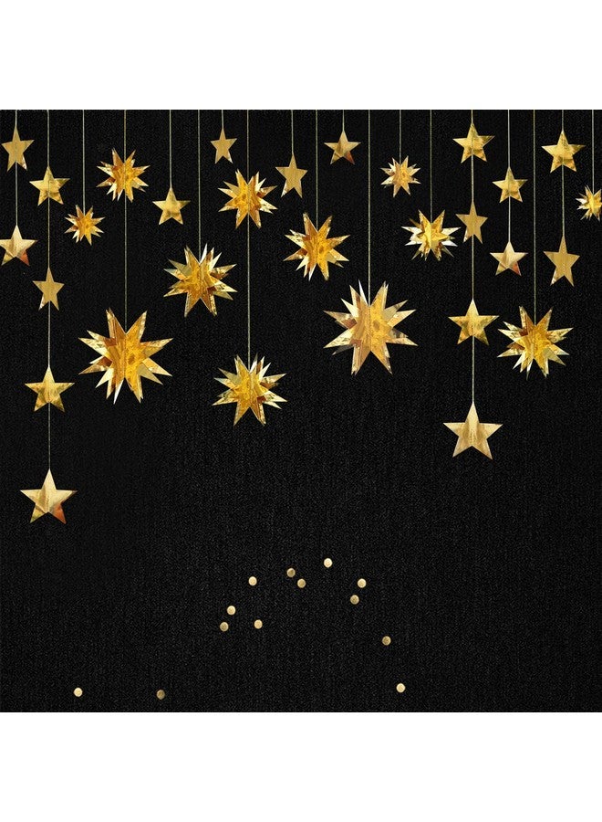 بينك بلوم زينة حفلات ذهبية من pinkblume على شكل نجوم ثلاثية الأبعاد ذهبية، لافتة معدنية معلقة من الورق لحفلات أعياد الميلاد وحفلات الزفاف وحفلات استقبال المولود وحفلات الزفاف وعيد الميلاد ورمضان وعيد مبارك ومستلزمات الحفلات - Image 1