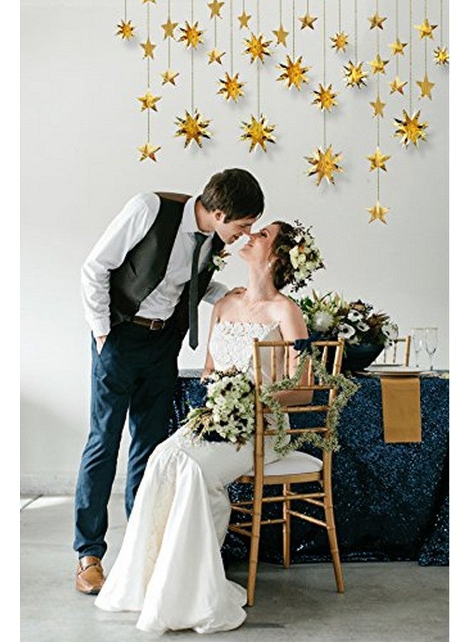 بينك بلوم زينة حفلات ذهبية من pinkblume على شكل نجوم ثلاثية الأبعاد ذهبية، لافتة معدنية معلقة من الورق لحفلات أعياد الميلاد وحفلات الزفاف وحفلات استقبال المولود وحفلات الزفاف وعيد الميلاد ورمضان وعيد مبارك ومستلزمات الحفلات - Image 5