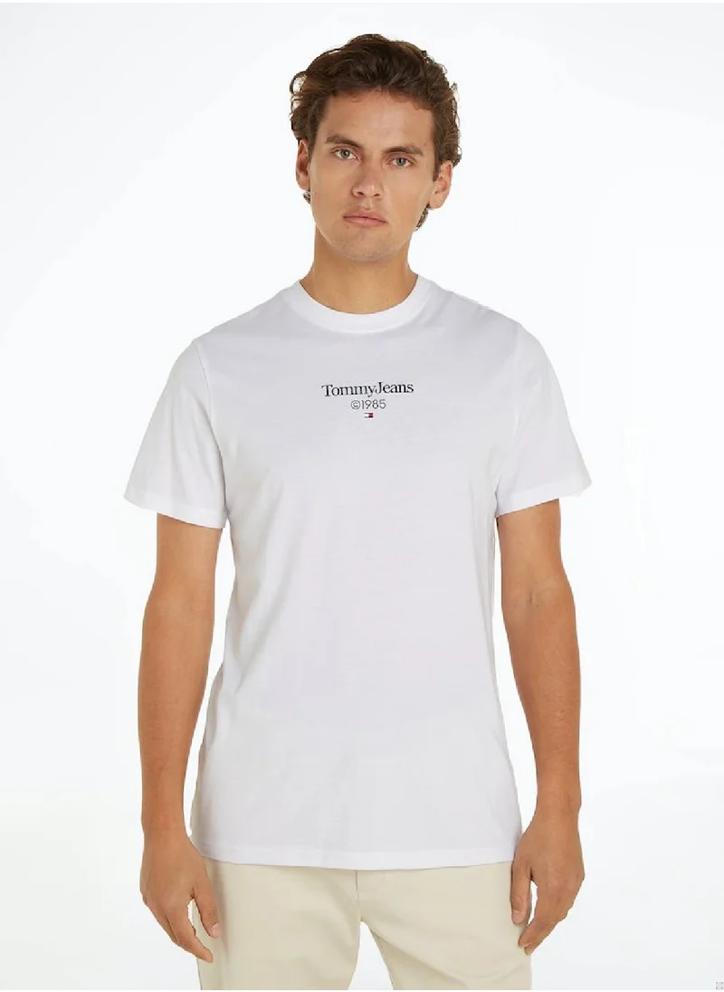 TOMMY JEANS Men's Slim Fit 1985 Entry Graphics T-Shirt - Cotton, White