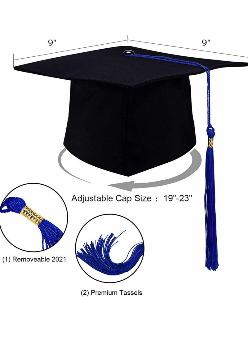 NIBEMINENT Graduation Cap with Tassel for High School and College Black Matte Grad Adjustable Unisex Adult Topper Mortar Board Ceremony Hat Party - Image 2