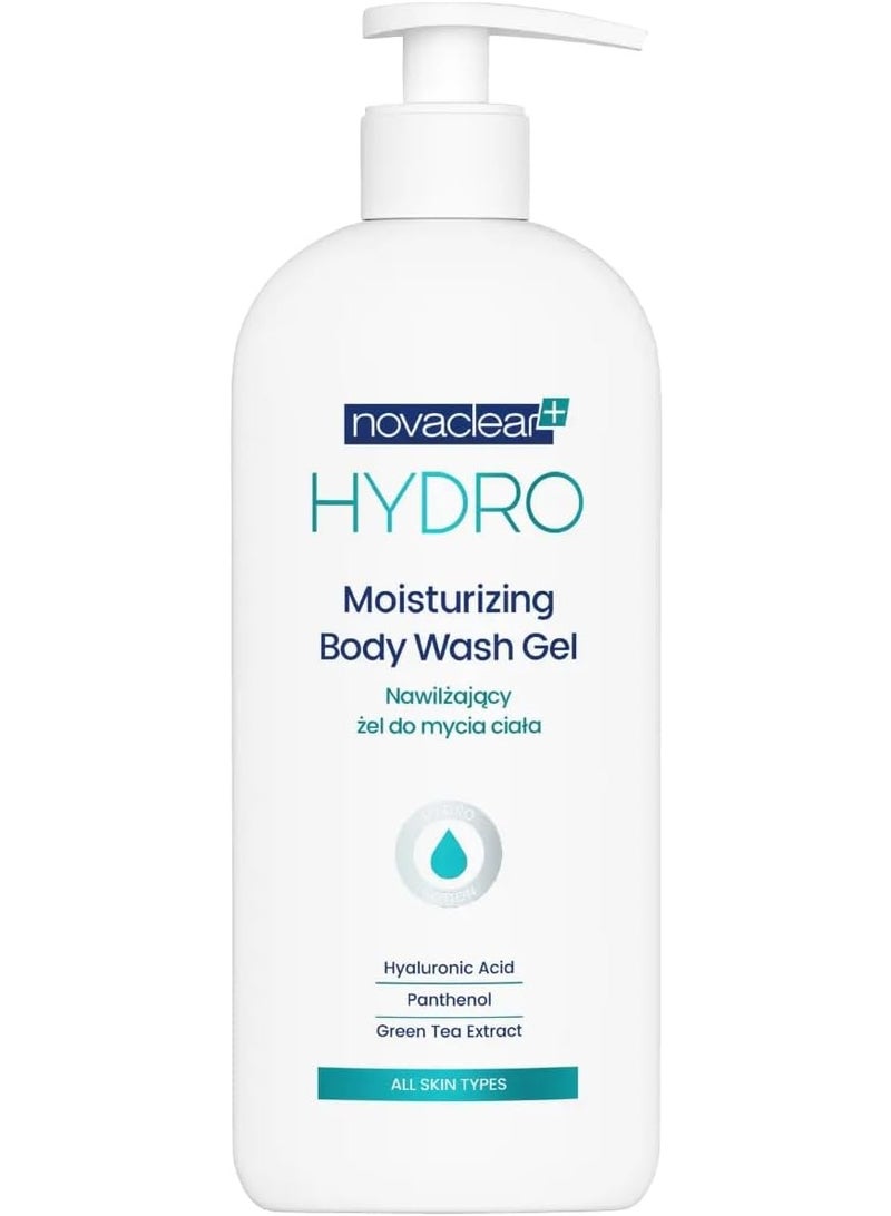 Novaclear Hydro Moisturizing Body Wash Gel 500ml – Gentle Daily Cleanser with Hyaluronic Acid, Panthenol & Green Tea Extract