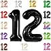 KatchOn Black 40 Inch Giant 12 Balloon Birthday Anniversary Decorations Unisex Helium Supported Self Sealing Includes 32ft Ribbon Straw 12th Birthday Boy Party - Image 2