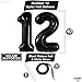 KatchOn Black 40 Inch Giant 12 Balloon Birthday Anniversary Decorations Unisex Helium Supported Self Sealing Includes 32ft Ribbon Straw 12th Birthday Boy Party - Image 4