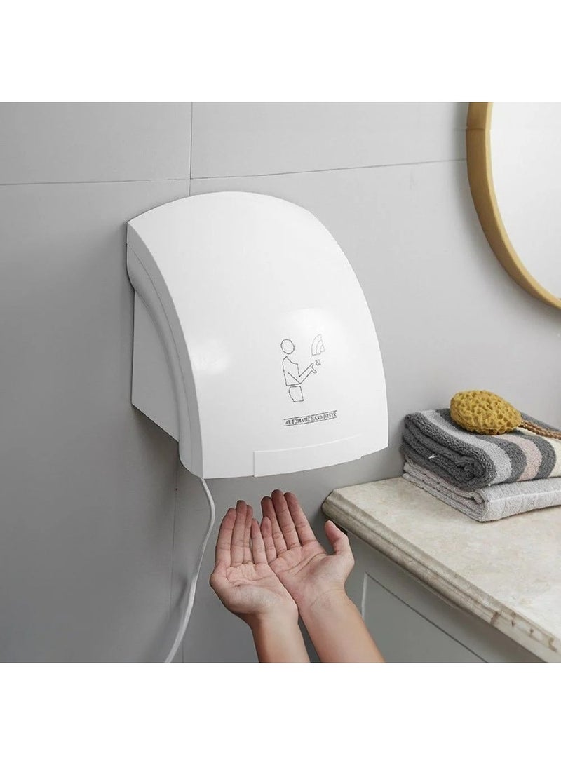 milano Hand Dryer Sensor Acrylic Compact Hand Air Dryer Hepa Filtered Heater Bathroom Accessories For Home And Commercial Lavatories White - Image 1