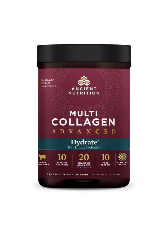 Ancient Nutrition Advanced Multi Collagen Protein Powder Hydrate, Lemon Lime, 30 Servings - Image 1