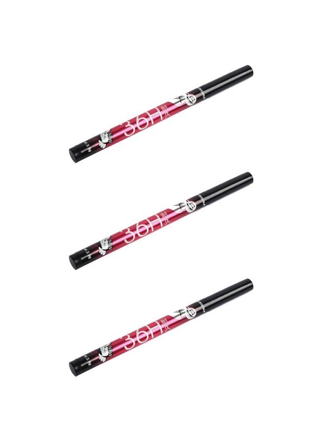 POPETPOP 3 Pcs Black Waterproof Smudge-proof Eyeliner Pencil, Waterproof Eye Liner Water Line Pencil, Long Lasiting Liquid Eyeliner Makeup for Women Girl - Image 1