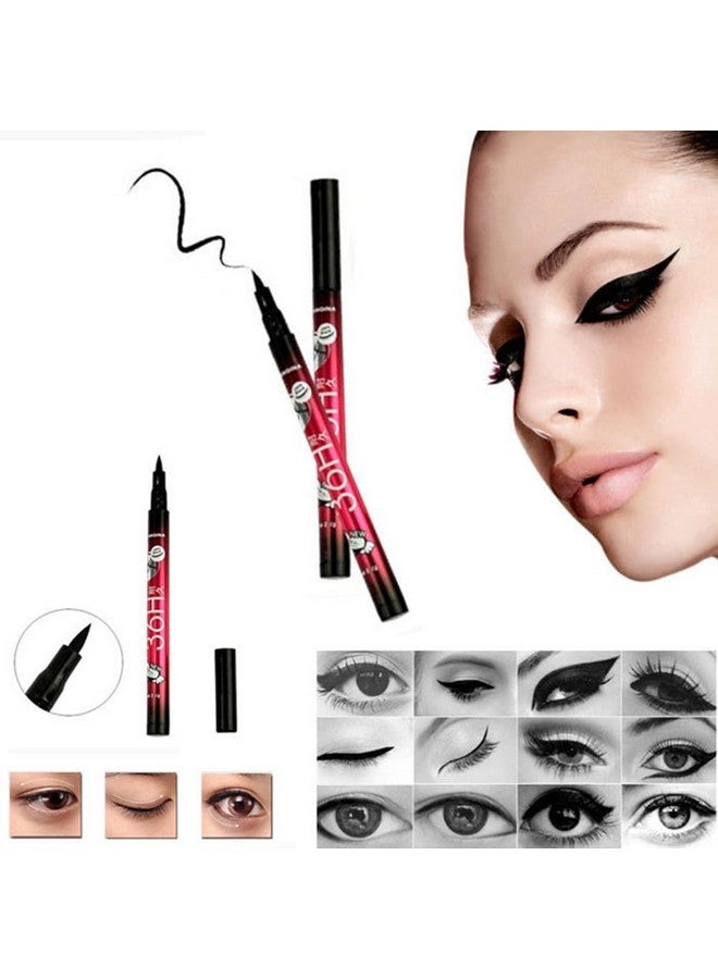 POPETPOP 3 Pcs Black Waterproof Smudge-proof Eyeliner Pencil, Waterproof Eye Liner Water Line Pencil, Long Lasiting Liquid Eyeliner Makeup for Women Girl - Image 2