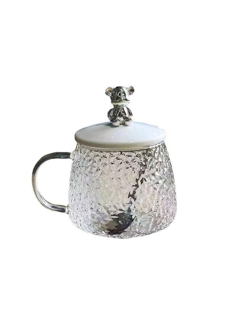 Teapot glass teapot filter teapot household heatproof hammer pattern heat-resistant flower teapot tea maker, tea set, little bear hammer pattern coffee cup - Image 2