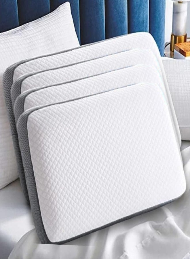 CUSHIO® Orthopedic Memory Foam Pillow Size 24" x 16" x 3" (Set of 4) | Cervical Pillow | Neck & Shoulder Pain Relief | Ultimate Comfort for Restful Sleep | Free Pillow Cover | White & Grey - Image 2