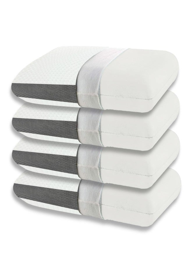 CUSHIO® Orthopedic Memory Foam Pillow Size 24" x 16" x 3" (Set of 4) | Cervical Pillow | Neck & Shoulder Pain Relief | Ultimate Comfort for Restful Sleep | Free Pillow Cover | White & Grey - Image 1