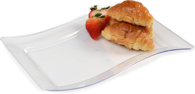 Fineline Settings Wavetrends Clear RectangularWave ChinaLike 65 X 10 Plate 120 Pieces