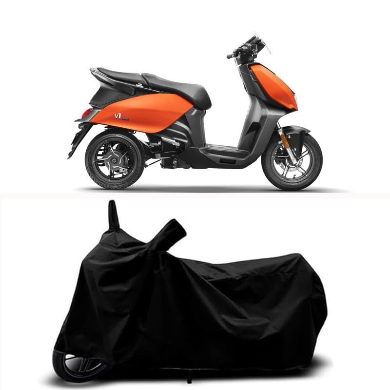 RABABLI Bike Body Cover Compatible with Hero Vida V1 with All Variants Scratch-Proof, Buckle Belt – Rain, UV & Dust Resistant Windproof & All-Weather Shield (Black Color) - Image 1