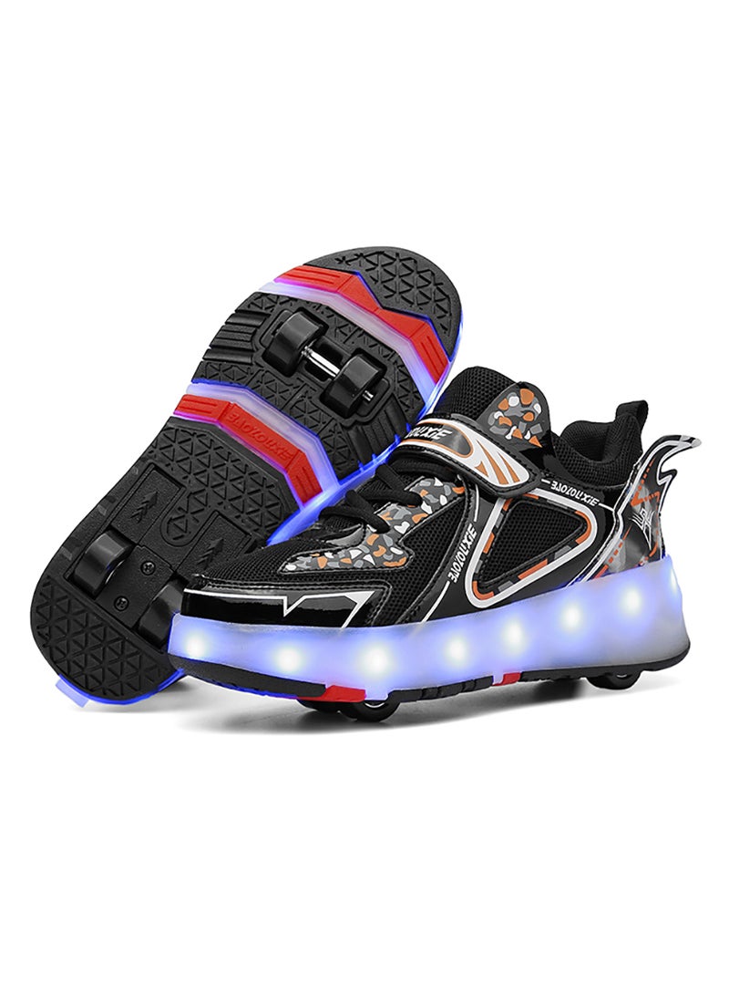 Loquat Kids Roller Skates Shoes Rechargeable Skates Shoes With Double Wheels Sport Sneaker Outdoor Luminous Shoes for Kids For Boys Girls - Image 1