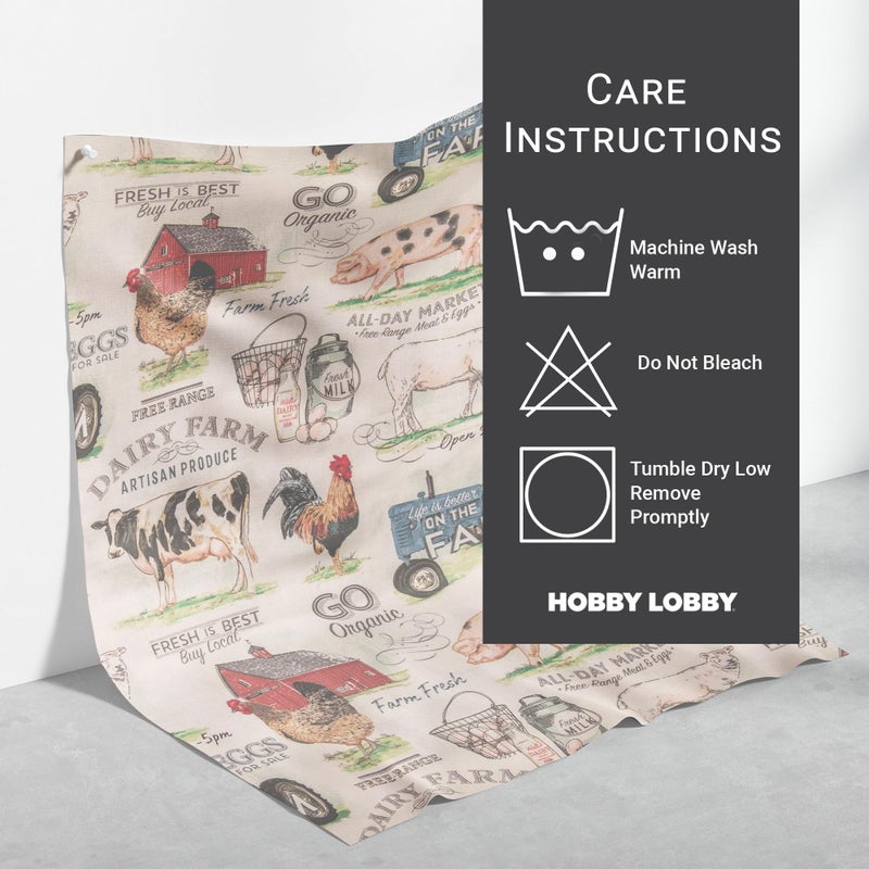 Hobby Lobby Dairy Farm Cotton Calico Fabric (1 Yard) - Printed Sewing Lightweight Precut Fabric for Clothes, Homeware & Accessories - Image 4