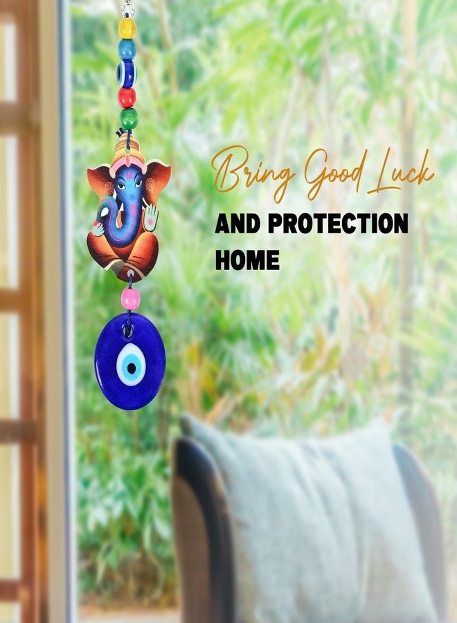Hindcraft Home Decor, Gift Items for Women, Evil Eye Ganesha Ji with Nazar Dosh Nivaran Yantra Hanging for Home, Office, Car –Protects from Negative Vibes, Good Luck Charm, Thoughtful Gifts for Men - Image 4