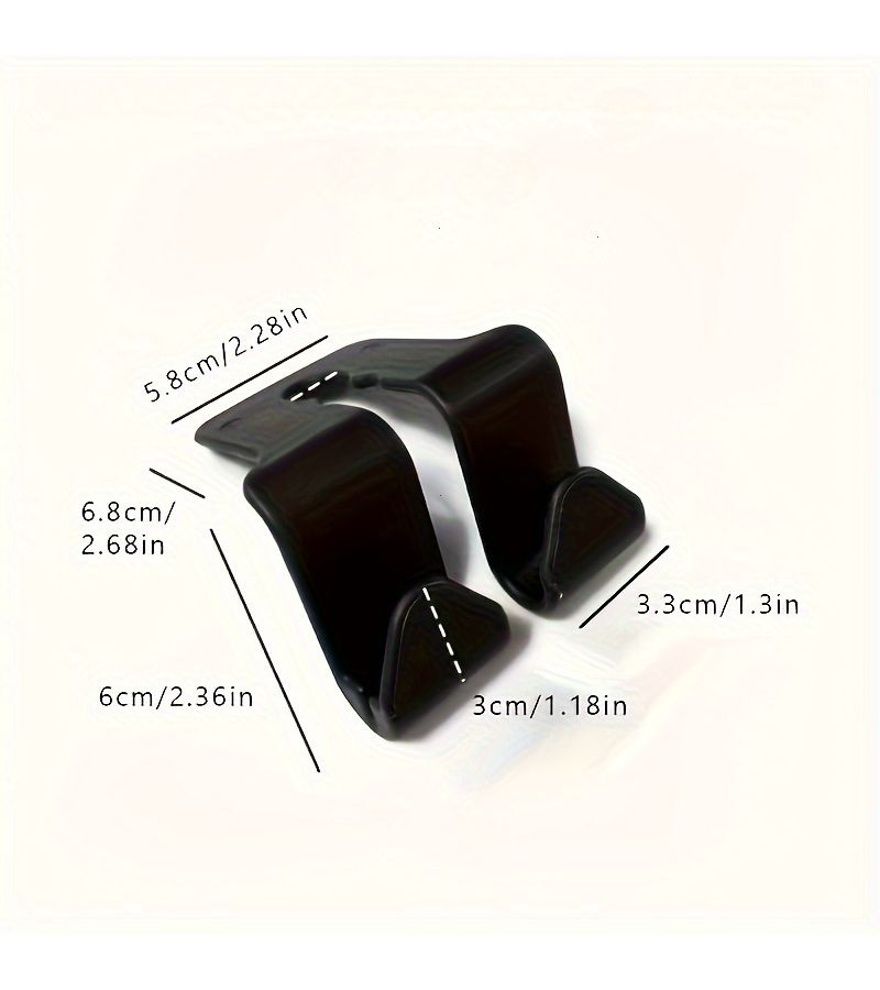 2pcs Car Hook Dual Storage Clips Space Saving PVC Material Suitable For All Vehicle Models For Hanging Bags And Accessories - Image 4