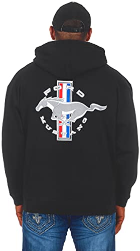 JH DESIGN GROUP Men's Ford Mustang Collage Black Zip Up Hoodie Sweatshirt (Large, CLG2-black) - Image 3