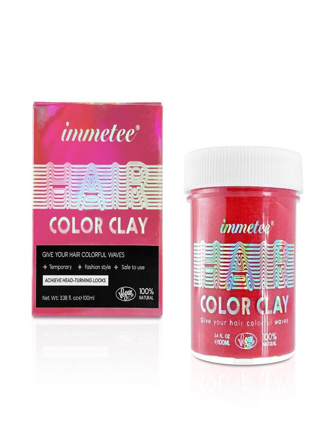 immetee Hair Color Wax, Temporary Hair Color Wax, Temporary Hair Tinting Gifts for Children Girls, Washable, for Christmas, Party, Cosplay, Birthday, 100g (Red) - Image 1