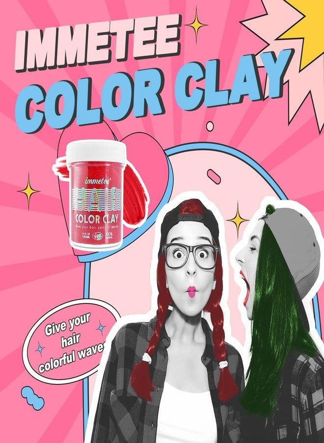 immetee Hair Color Wax, Temporary Hair Color Wax, Temporary Hair Tinting Gifts for Children Girls, Washable, for Christmas, Party, Cosplay, Birthday, 100g (Red) - Image 2