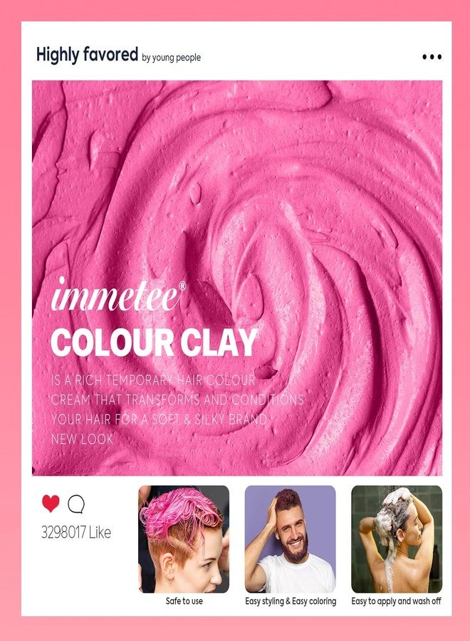 immetee Hair Color Wax, Temporary Hair Color Wax, Temporary Hair Tinting Gifts for Children Girls, Washable, for Christmas, Party, Cosplay, Birthday, 100g (Red) - Image 5