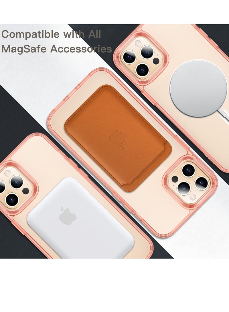 جي تيك جراب مغناطيسي لهاتف iPhone 12 Pro Max متوافق مع MagSafe Wireless Charging غطاء ممتص للصدمات للهاتف مضاد للخدش ظهر شفاف ذهبي وردي - Image 5